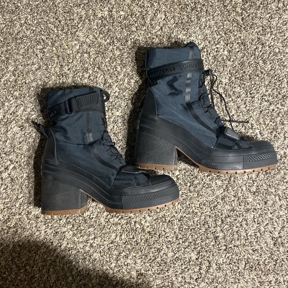 Converse GR82 Heeled Combat Boots Military Moto Punk Grunge Alt - Picture 3 of 12